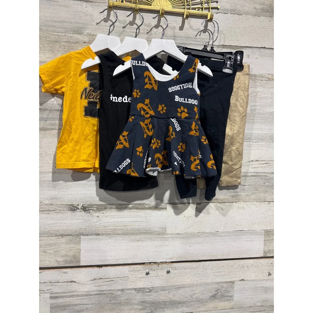 Nederland Bulldogs Clothing Bundle Girls 2T Yellow Black Gold Spirit Wear Lot